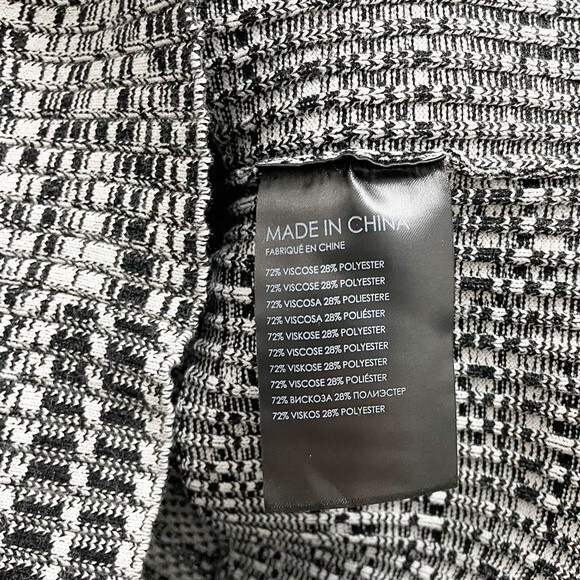 Club Monaco Sweater Black & White Mix Stitch Johnny Collar Pullover Size Medium - Picture 12 of 16